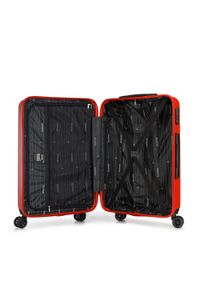 Wittchen - Komplet walizek z ABS-u w ukośne paski. Kolor: czerwony. Materiał: poliester. Wzór: paski. Styl: elegancki