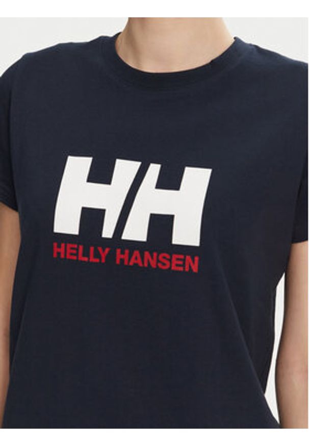 Helly Hansen T-Shirt Logo 54593 Granatowy Regular Fit. Kolor: niebieski. Materiał: bawełna