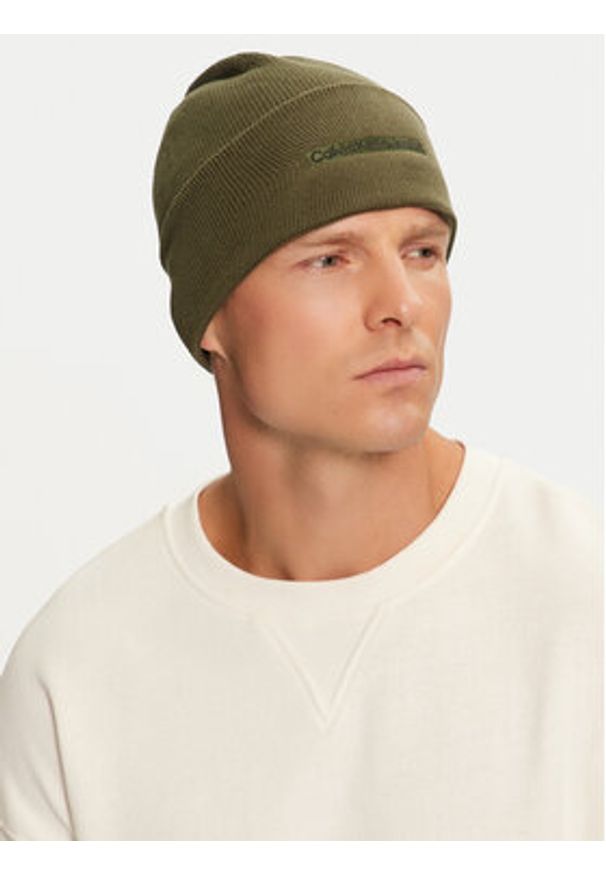 Calvin Klein Czapka Inst Embro K50K512452 Zielony. Kolor: zielony. Materiał: materiał, bawełna