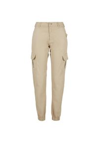 Urban Classics - Spodnie Cargo Damskie Z Wysokimi Stanami. Stan: podwyższony. Kolor: szary, wielokolorowy, brązowy. Długość: długie #1