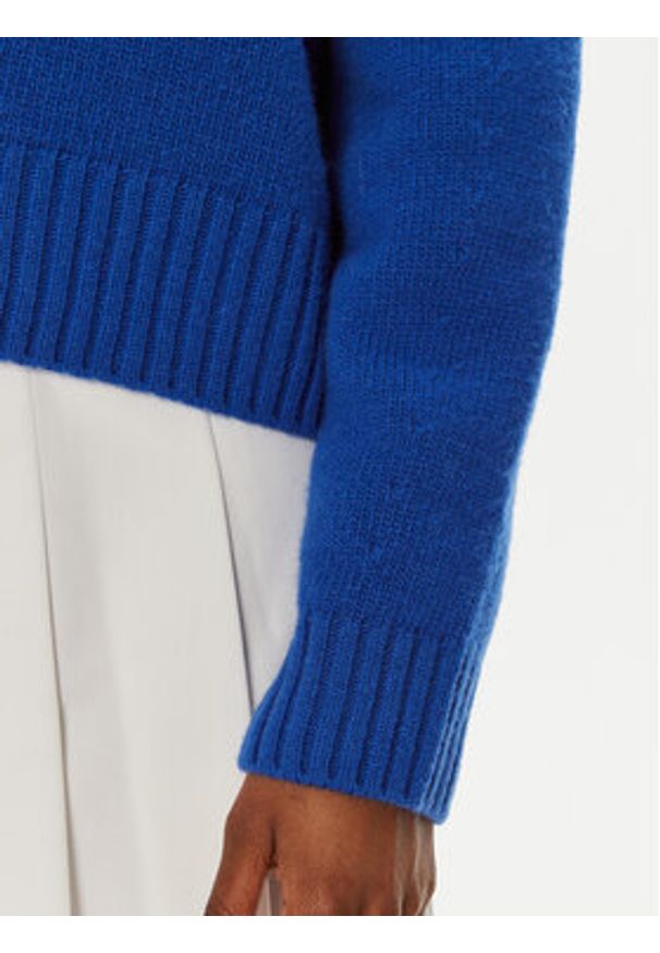 Weekend Max Mara Sweter Gabbia 2425366162 Granatowy Regular Fit. Kolor: niebieski. Materiał: wełna