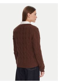 TOMMY HILFIGER - Tommy Hilfiger Kardigan WW0WW47463 Brązowy Regular Fit. Kolor: brązowy. Materiał: wełna #4