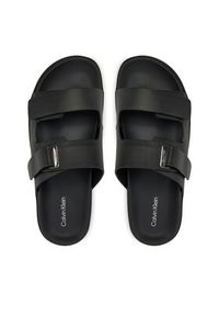 Calvin Klein Sandały Flat Adj Slide Eyelet HW0HW02489 Czarny. Kolor: czarny. Materiał: skóra #6