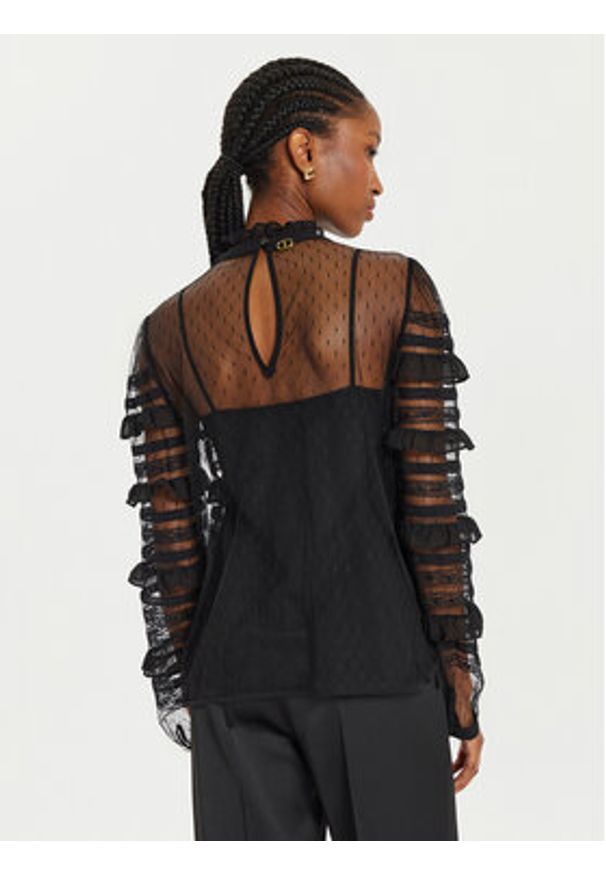 TwinSet - TWINSET Bluzka 241TP2041 Czarny Regular Fit. Kolor: czarny. Materiał: syntetyk