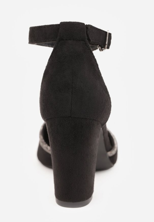 Born2be - Czarne Czółenka Vices z Wkładką ze Skóry Naturalnej Ozdobione Cyrkoniami Virirra. Okazja: na ślub cywilny, na wesele. Nosek buta: szpiczasty. Zapięcie: sprzączka. Kolor: czarny. Wzór: aplikacja. Materiał: skóra. Obcas: na obcasie. Styl: elegancki, wizytowy. Wysokość obcasa: średni