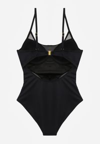 Born2be - Czarny Strój Kąpielowy Jednoczęściowy z Siateczkowymi Panelami Thelona. Kolor: czarny #3
