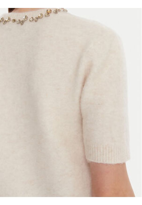 KAOS Sweter RI1NT071 Écru Regular Fit. Materiał: syntetyk