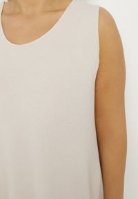 Born2be - Jasnobeżowa Rozkloszowana Sukienka z Bawełną Nairilo. Okazja: na spacer. Kolor: beżowy. Materiał: bawełna. Sezon: lato. Styl: klasyczny, elegancki #3