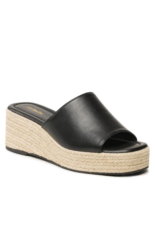 Espadryle DeeZee HRT220719 Black. Kolor: czarny. Materiał: skóra