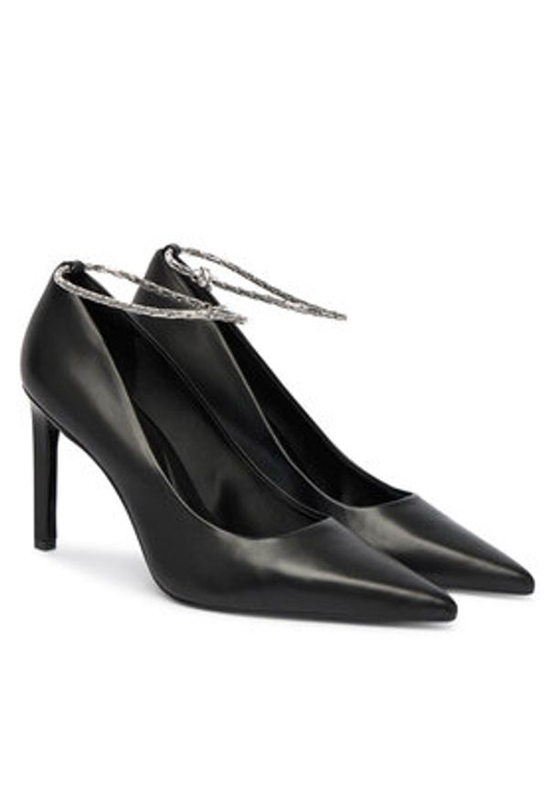 Calvin Klein Szpilki Ess Stiletto Hdw Chain Lth 90 HW0HW02718 Czarny. Kolor: czarny. Materiał: skóra. Obcas: na szpilce