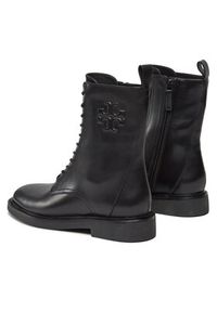 Tory Burch Botki Double T Combat Boot 154336 Czarny. Kolor: czarny. Materiał: skóra