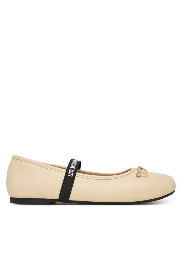 Love Moschino - Baleriny LOVE MOSCHINO. Kolor: kremowy