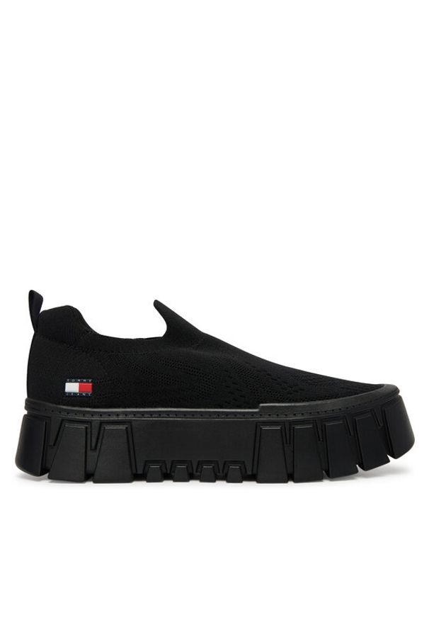 Tommy Jeans Sneakersy Tjw Chunky Knit Sneaker EN0EN03014 Czarny. Kolor: czarny. Materiał: materiał