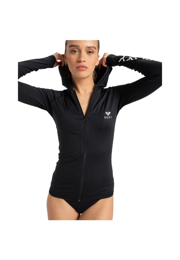Roxy - Koszulka rash vest z zamkiem i długim rękawem dla Kobiety NEW ESSENTIALS Czarny. Kolor: czarny. Materiał: poliester, materiał, elastan. Długość: długie