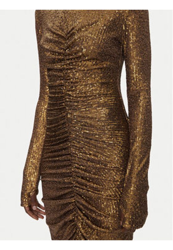 NORMA KAMALI Sukienka wieczorowa ST4243SQE38151 Złoty Slim Fit. Kolor: złoty. Materiał: syntetyk. Styl: wizytowy