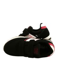 Czarne Buty Sportowe chłopięce American Club ES90/22 białe czerwone. Okazja: na co dzień. Zapięcie: rzepy. Kolor: biały, wielokolorowy, czarny, czerwony. Materiał: materiał, tkanina, syntetyk, guma #3