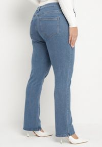 Born2be - Niebieskie Jeansy z Wysokim Stanem Regular z Bawełną Olsemi. Stan: podwyższony. Kolekcja: plus size. Kolor: niebieski