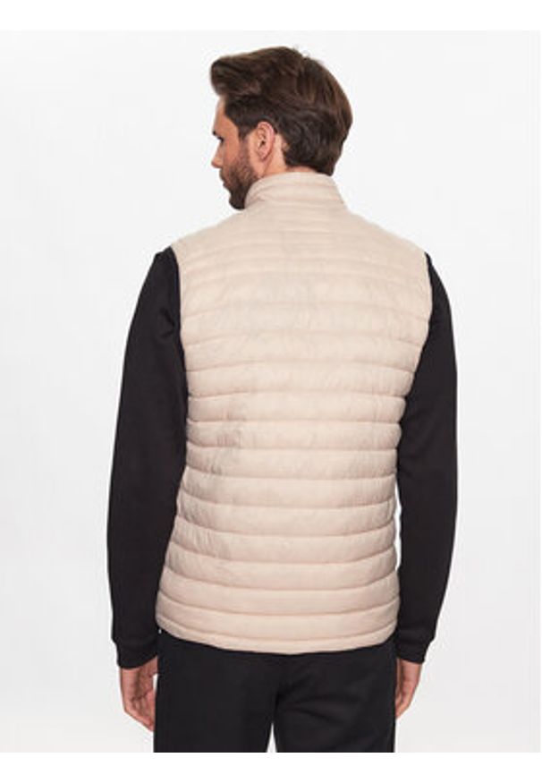 Karl Lagerfeld - KARL LAGERFELD Kamizelka 505401 533591 Beżowy Regular Fit. Typ kołnierza: dekolt w karo. Kolor: beżowy. Materiał: syntetyk
