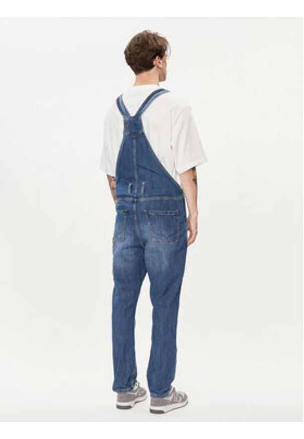 Pepe Jeans Ogrodniczki Dougie Utility PM230077 Niebieski Loose Fit. Kolor: niebieski. Materiał: bawełna