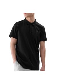 4f - Koszulka męska 4F WMM00TPTSM36720S - czarna. Typ kołnierza: polo, okrągły. Kolor: czarny. Materiał: bawełna, dresówka, tkanina. Długość rękawa: krótki rękaw. Długość: krótkie #1