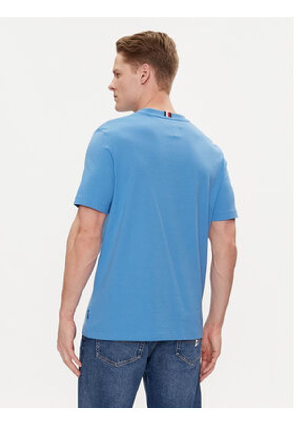 TOMMY HILFIGER - Tommy Hilfiger T-Shirt Track Graphic MW0MW34429 Niebieski Regular Fit. Kolor: niebieski. Materiał: bawełna
