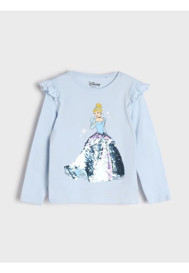 Sinsay - Koszulka Disney - fioletowy. Kolor: fioletowy. Materiał: bawełna. Długość rękawa: długi rękaw. Długość: długie. Wzór: motyw z bajki