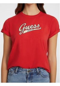 Guess Jeans T-Shirt W4YI13 J1314 Czerwony Regular Fit. Kolor: czerwony. Materiał: bawełna #5