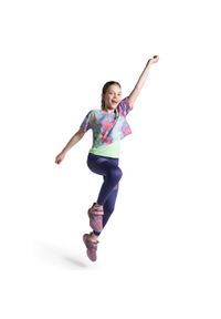 Legginsy do gimanstyki dla dzieci Lemon Explore WL5. Okazja: na co dzień. Stan: podwyższony. Kolor: niebieski. Materiał: poliester, elastan. Wzór: aplikacja. Styl: sportowy, casual