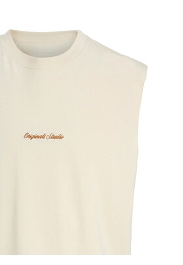 Jack & Jones Tank top Norrebro Emb 12292009 Écru Regular Fit. Materiał: bawełna