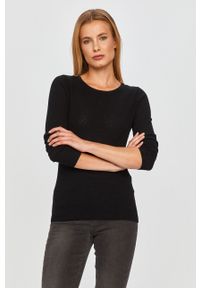 Vero Moda - Sweter. Okazja: na co dzień. Kolor: czarny. Materiał: bawełna, dzianina. Długość rękawa: długi rękaw. Długość: długie. Wzór: gładki. Styl: casual #2