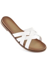 Klapki rzymianki Sergio Leone W SK447B białe. Nosek buta: otwarty. Kolor: biały. Materiał: syntetyk, skóra ekologiczna. Sezon: wiosna, lato #1