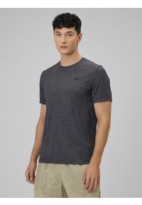 4f - 4F Koszulka treningowa regular szybkoschnąca męska - szara S. Kolor: czarny. Materiał: materiał. Sport: fitness #1