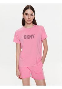 DKNY Sport T-Shirt DP2T6749 Różowy Classic Fit. Kolor: różowy. Styl: sportowy