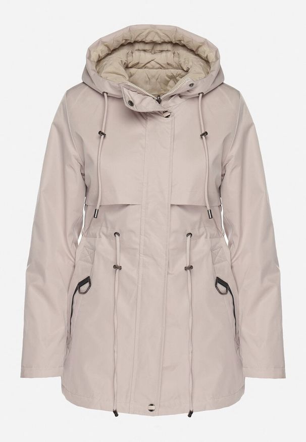Born2be - Beżowa Kurtka Parka Dwustronna Korilea. Okazja: na co dzień. Kolor: beżowy. Wzór: gładki. Styl: klasyczny, elegancki, casual