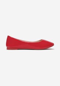 Born2be - Czerwone Balerinki Phalymes. Nosek buta: okrągły. Kolor: czerwony. Materiał: lakier. Szerokość cholewki: normalna. Wzór: kwiaty, gładki. Styl: klasyczny, elegancki #5