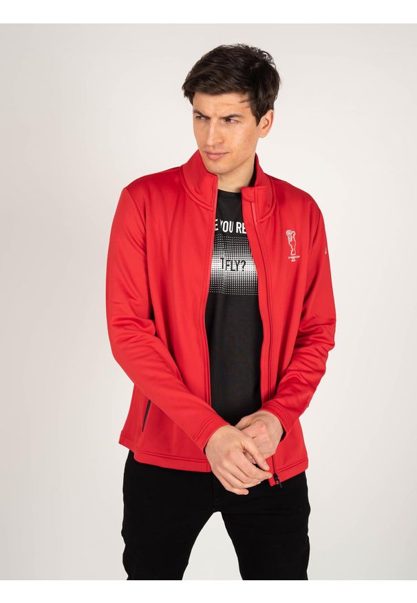 North Sails X Prada Bluza "Cowes" | 45 1000 000 | Cowes Full Zip | Mężczyzna | Czerwony. Okazja: na co dzień. Kolor: czerwony. Materiał: poliester, elastan. Wzór: aplikacja, nadruk. Styl: casual