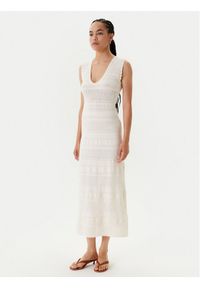 Morgan Sukienka dzianinowa 242-RMALISA Beżowy Slim Fit. Kolor: beżowy. Materiał: wiskoza