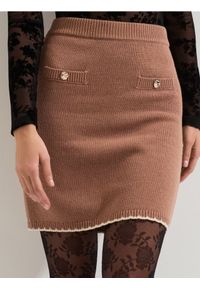 Sinsay - Swetrowa spódnica mini - brązowy. Kolor: brązowy #1
