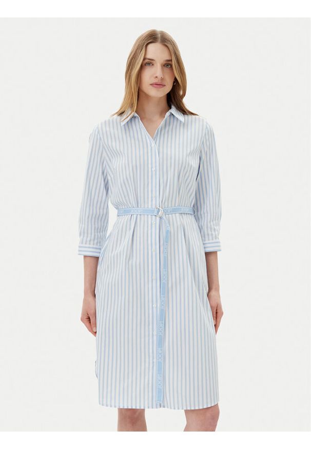 JOOP! Sukienka koszulowa 58 252D58Dominique 30046521 Błękitny Regular Fit. Kolor: niebieski. Materiał: bawełna. Typ sukienki: koszulowe
