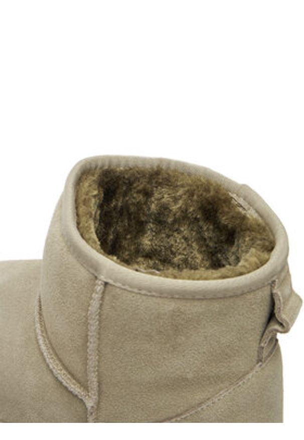 DeeZee Śniegowce DZ-79 Khaki. Kolor: brązowy. Materiał: skóra, zamsz