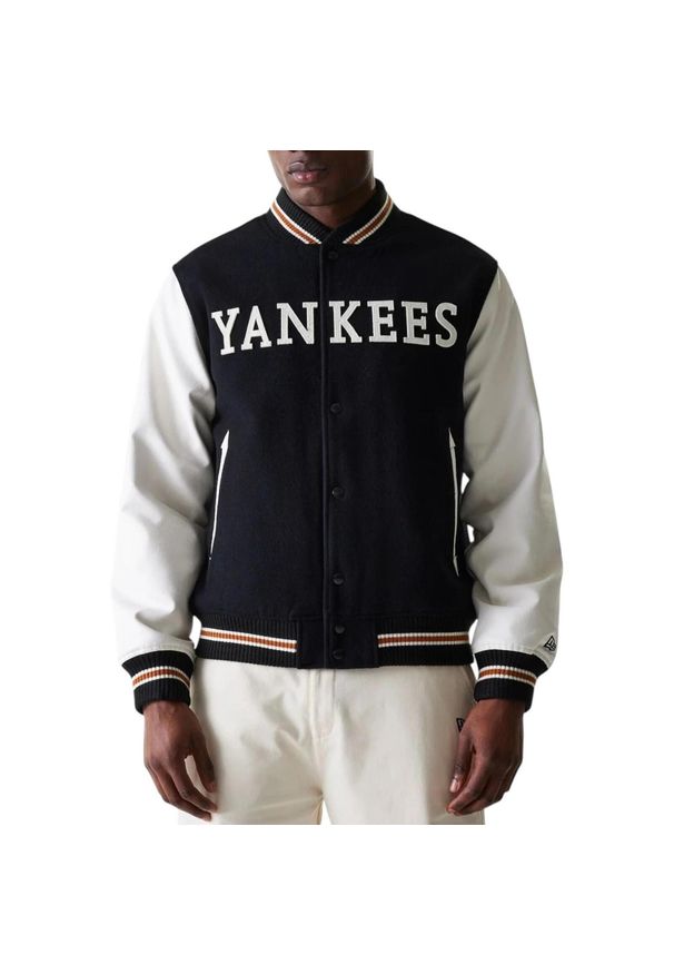 New Era - Kurtka varsity New York Yankees Wordmark. Kolor: czarny, wielokolorowy, biały