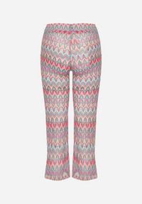 Born2be - Fuksjowe Spodnie Typu Dzwony z Geometrycznym Wzorem Novivana. Okazja: na co dzień. Kolor: różowy. Wzór: geometria. Styl: casual #6