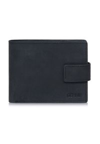 Ochnik - Mały czarny skórzany portfel męski. Kolor: czarny. Materiał: skóra #1