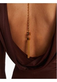 Elisabetta Franchi Sukienka wieczorowa AB-R10-56E2-V690 Brązowy Regular Fit. Kolor: brązowy. Materiał: wiskoza. Styl: wizytowy #3