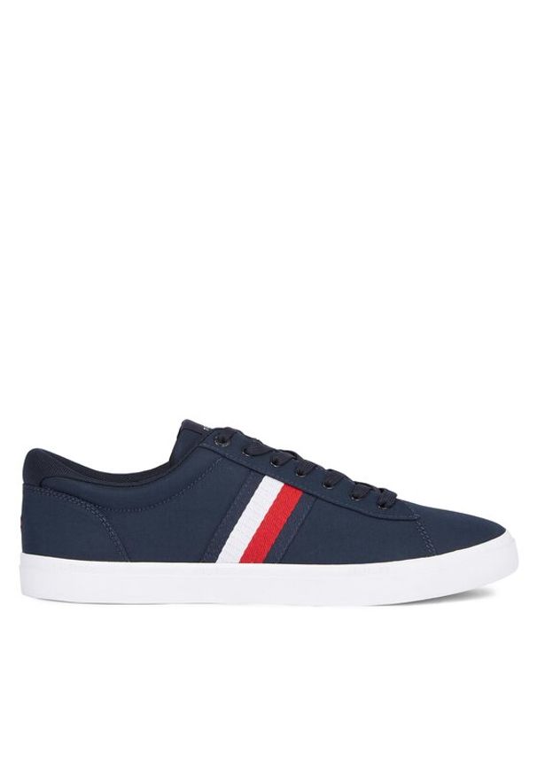 TOMMY HILFIGER - Tommy Hilfiger Tenisówki Iconic Vulc Stripes Mesh FM0FM05072 Granatowy. Kolor: niebieski. Materiał: materiał