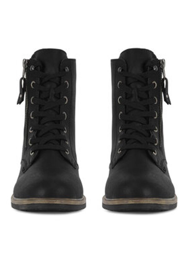 Rieker Trzewiki 72221-00 Czarny. Kolor: czarny. Materiał: materiał