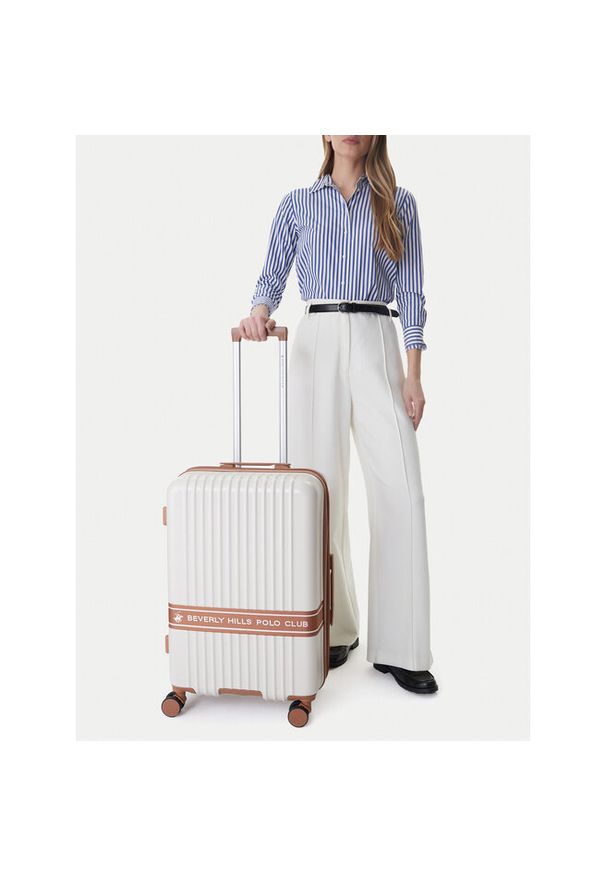Walizka średnia Beverly Hills Polo Club. Kolor: beżowy