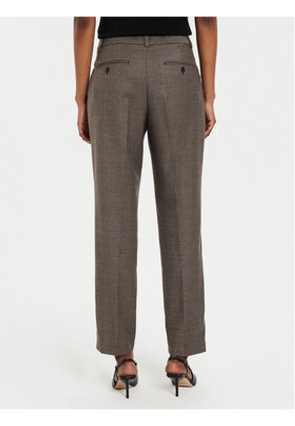 Weekend Max Mara Spodnie materiałowe Caldaia 2425136132 Brązowy Slim Fit. Kolor: brązowy. Materiał: wełna