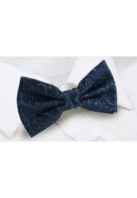 Męska Mucha (Poszetka w Zestawie) - Chattier - Granat, Delikatne Kwiaty. Kolor: niebieski. Wzór: kwiaty. Styl: sportowy, elegancki #3