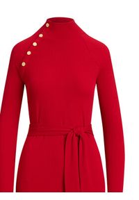 Lauren Ralph Lauren - LAUREN RALPH LAUREN Sukienka dzianinowa 200980036002 Czerwony Slim Fit. Kolor: czerwony. Materiał: bawełna